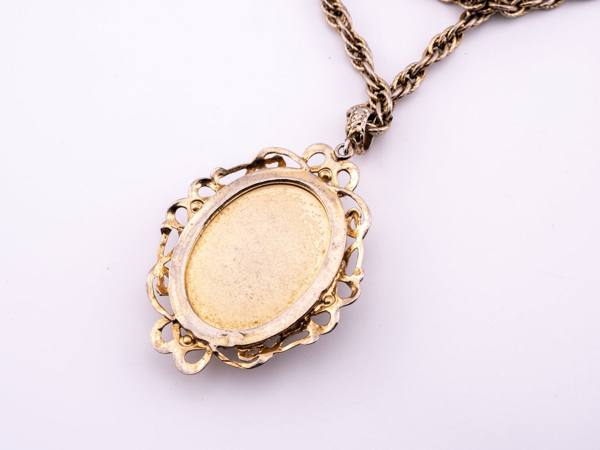 Amber Oracle Cameo Necklace, Whiting & Davis