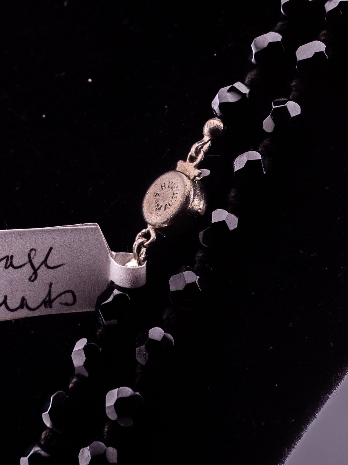 Black Bead Rope Length Necklace