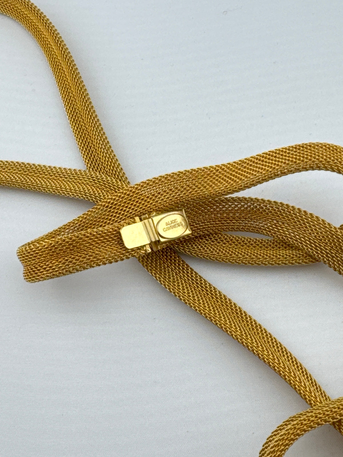 Honey Pour Mesh Necklace, Signed Alice Caviness