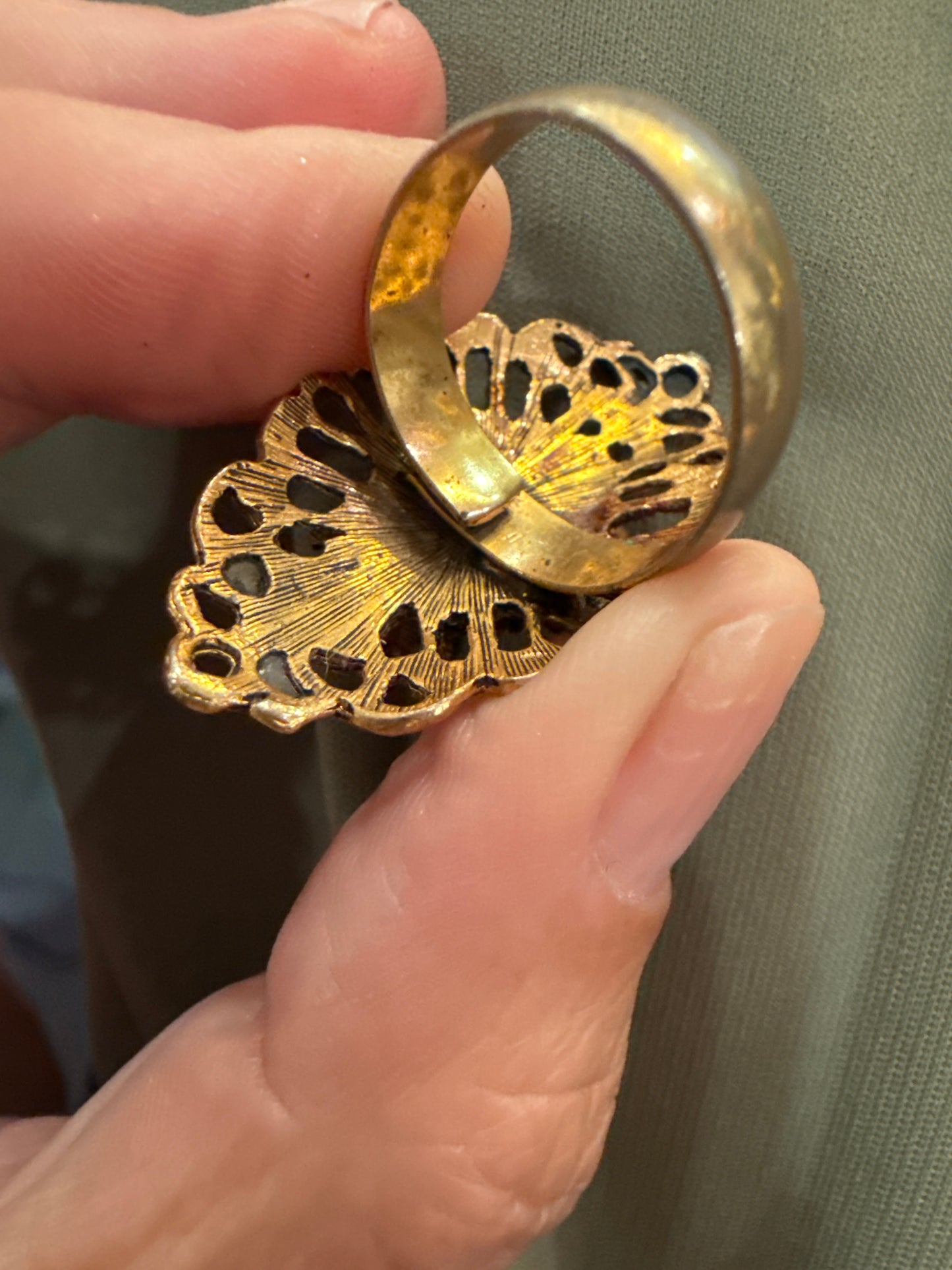 The Aunt Cordelia Ring — Filigree Pearl & Sapphire Cocktail Ring
