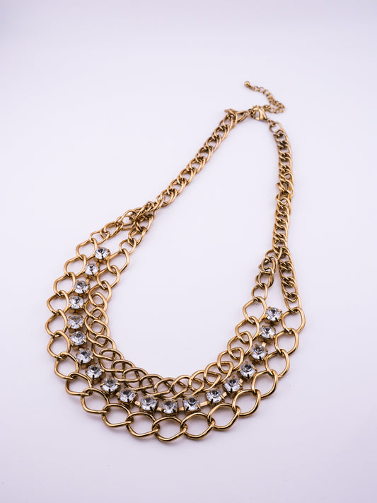 The Stardust & Links Choker - Vintage Robert Rose Golden Bib