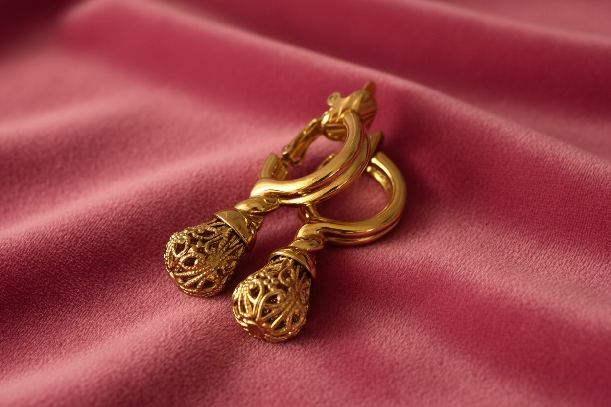 Golden Thistle - Gold Plated Trifari Earrings