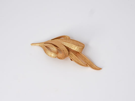Gold Ribbon Brooch