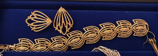 Gilded Petals Bracelet and Earrings