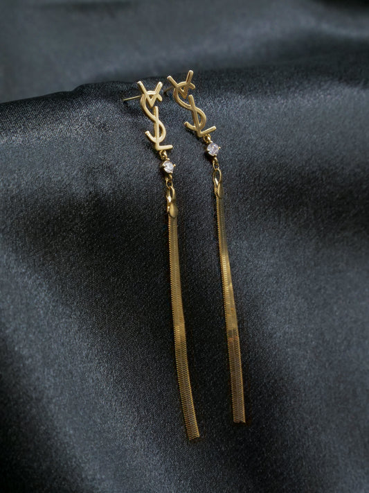 Vintage YSL - Golden Spell Drop Earrings