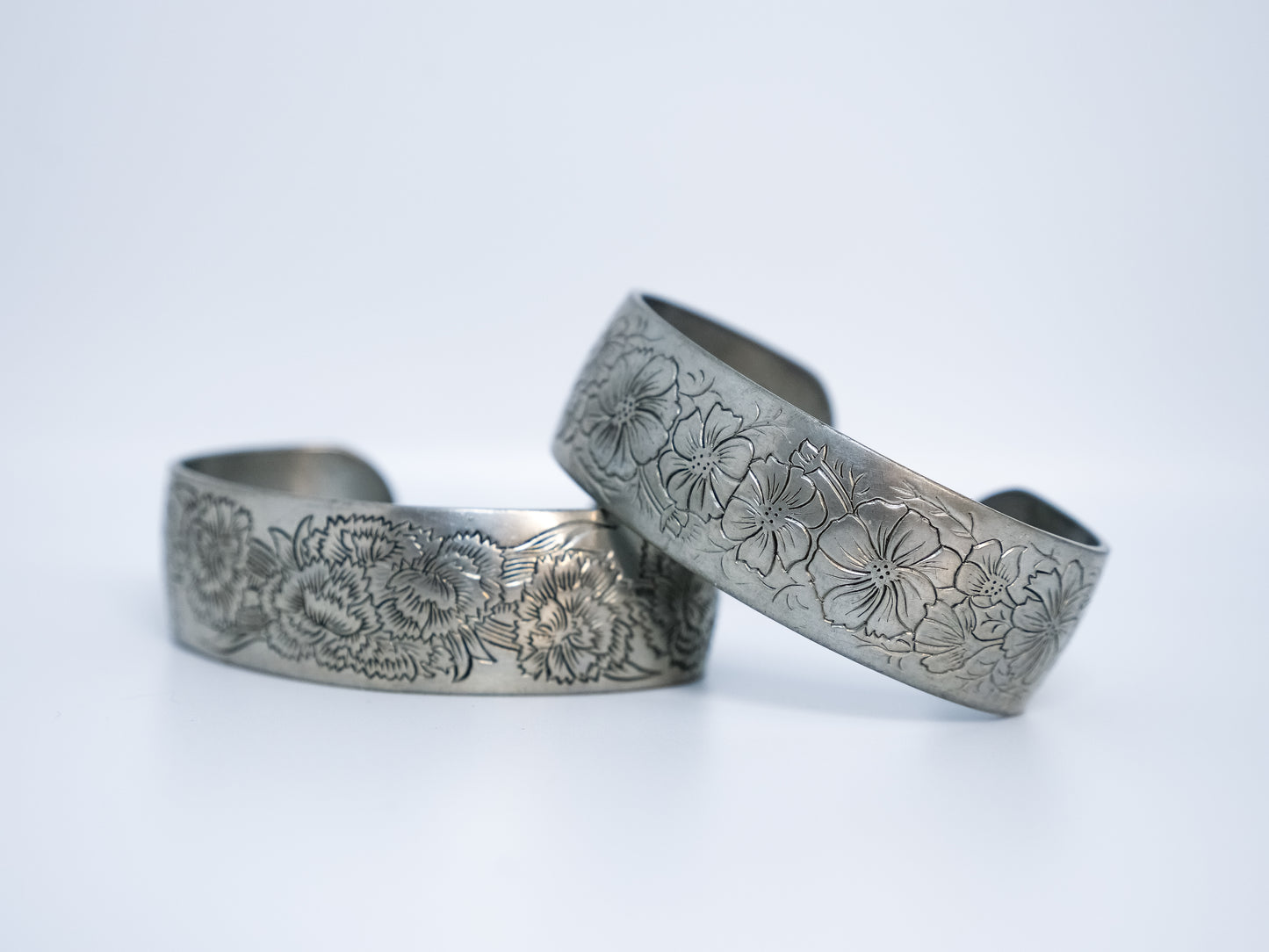 Peony Pewter Cuff
