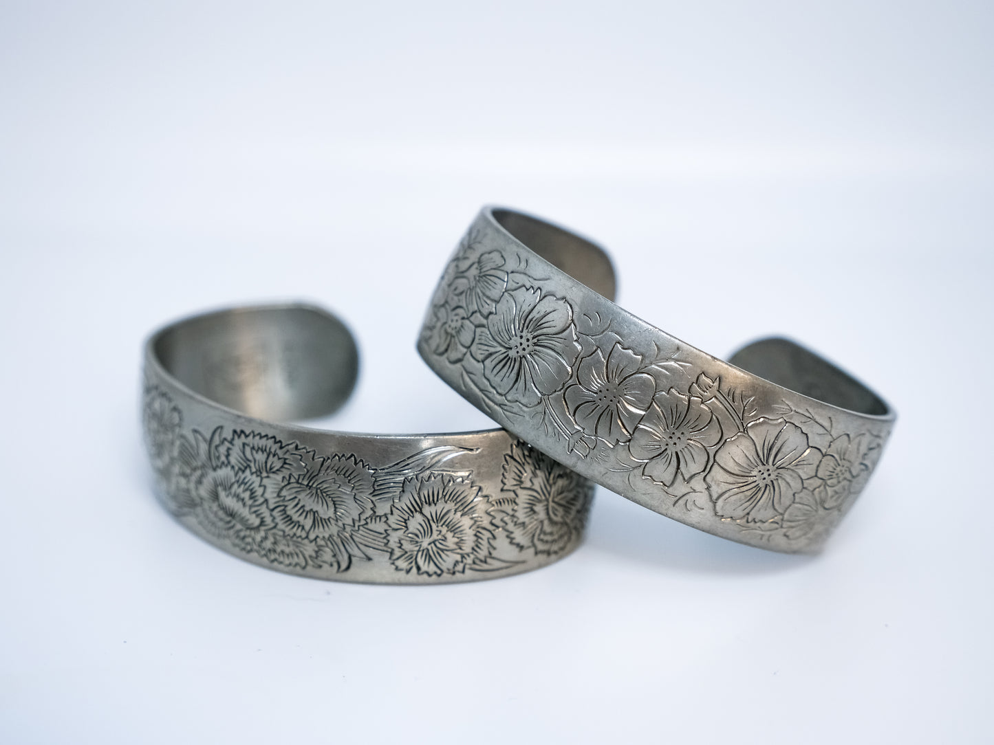 Peony Pewter Cuff