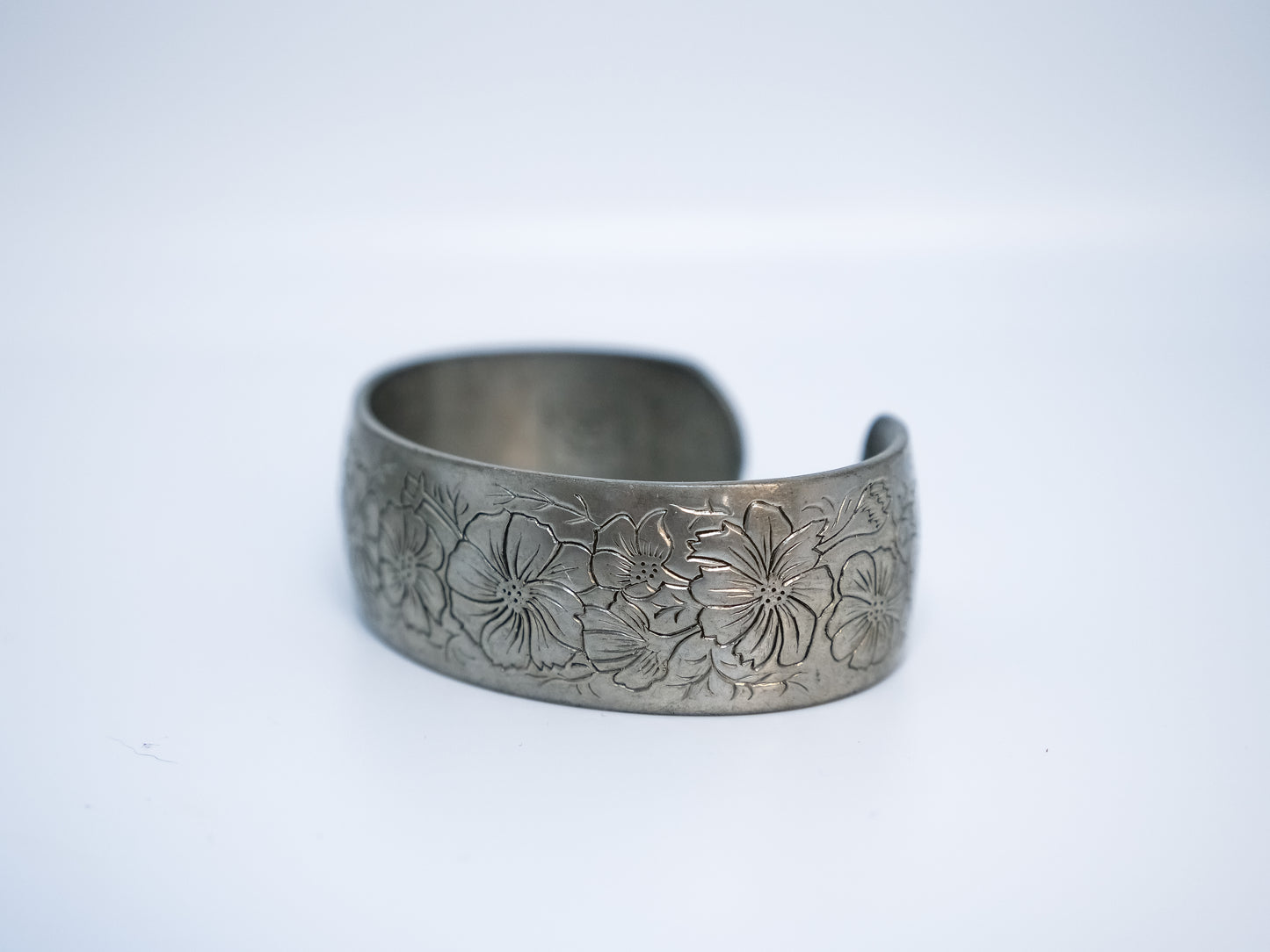Peony Pewter Cuff