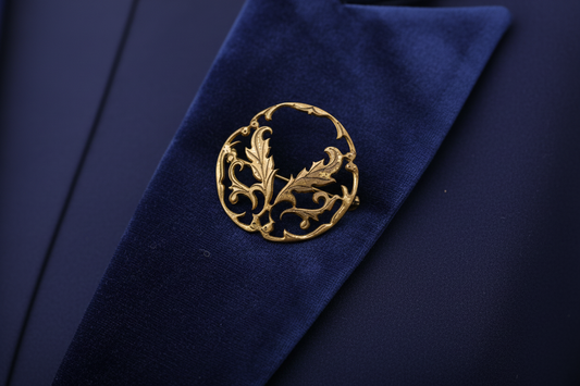 Gilded Thistle Brooch