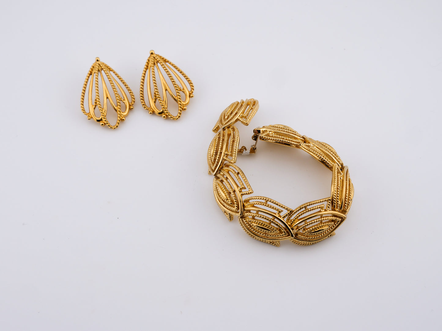 Gilded Petals Bracelet and Earrings