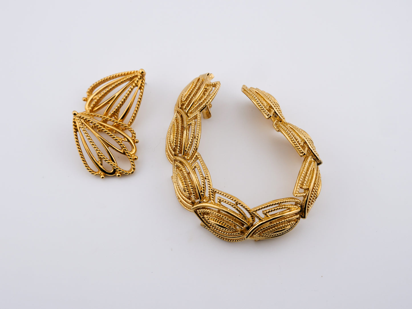 Gilded Petals Bracelet and Earrings