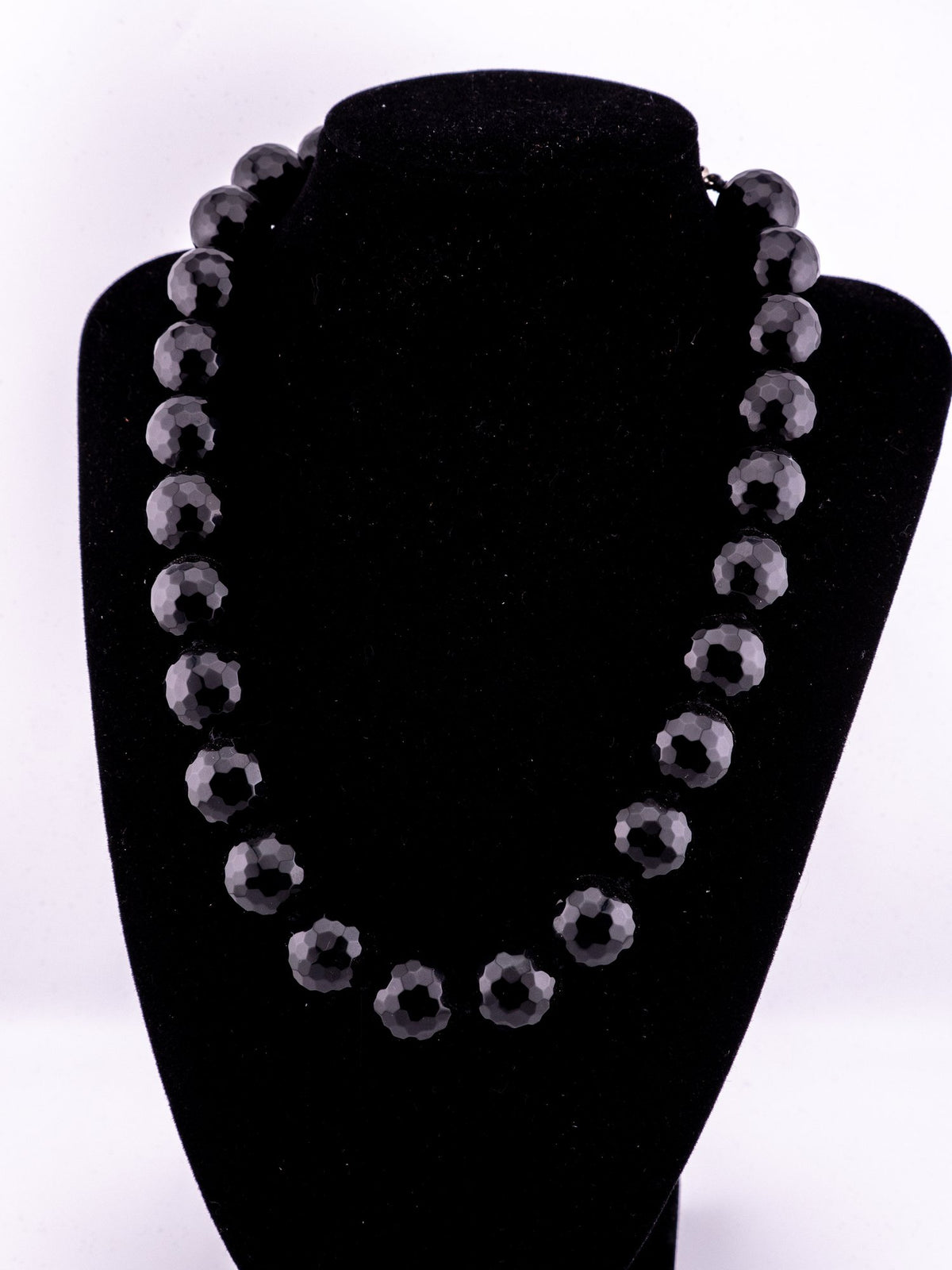 Black Moon Faceted Bead Necklace