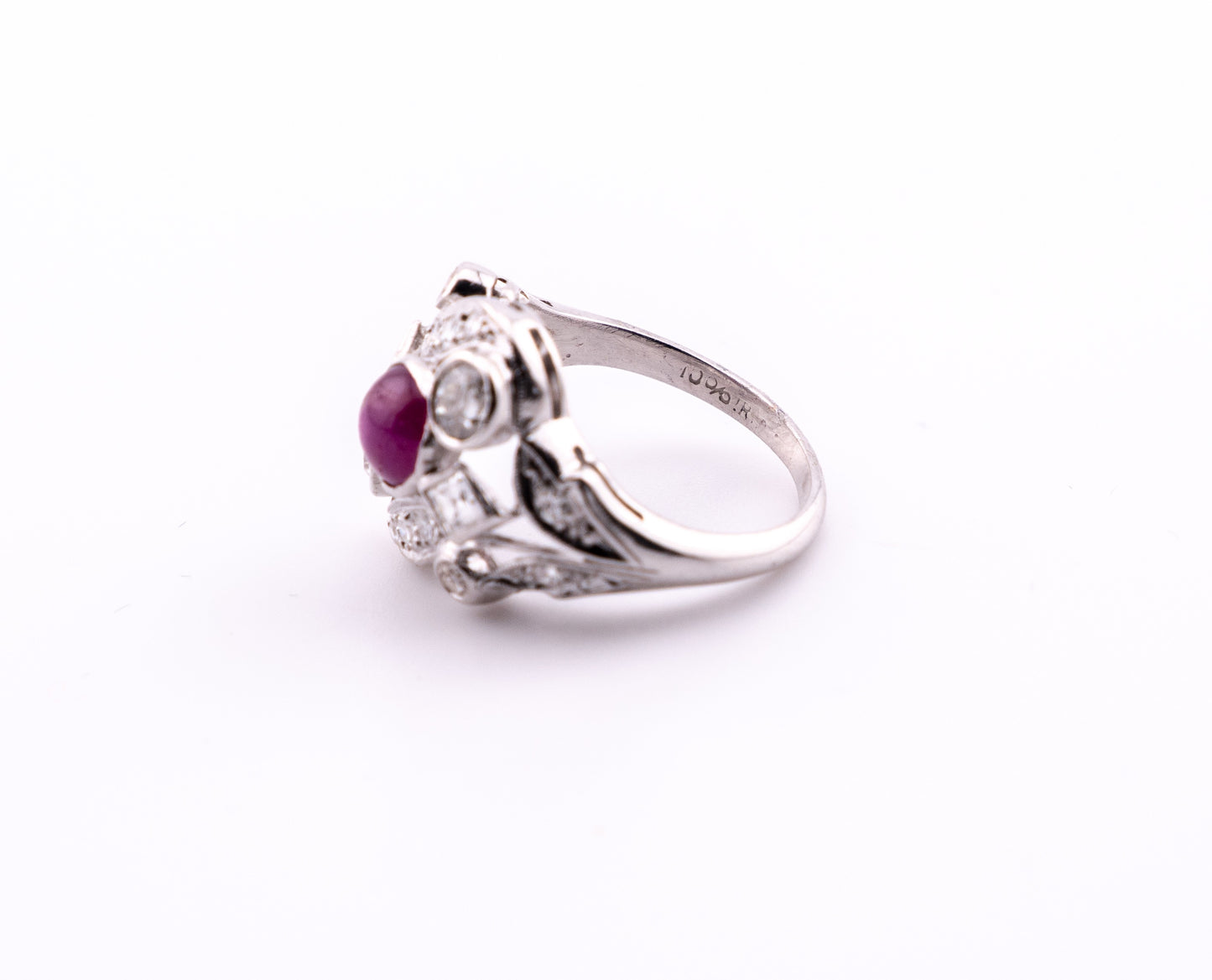 The Ember Ring, Retro Platinum Ruby and Diamond