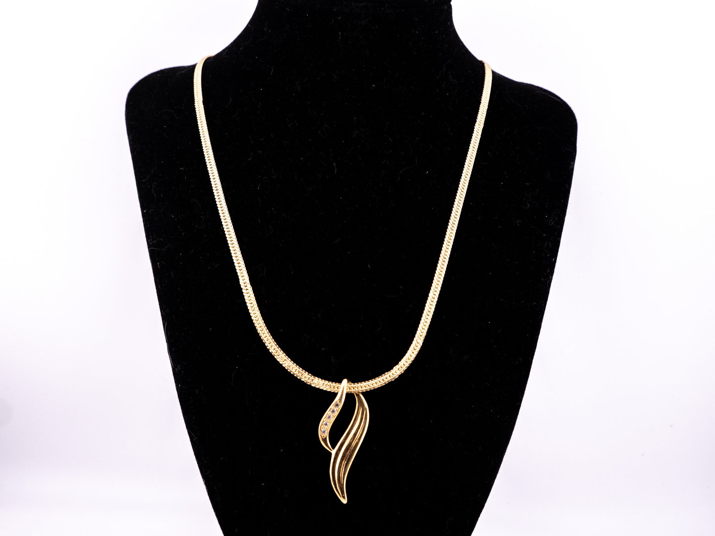 Gold Tone Flame Slide Pendant Necklace