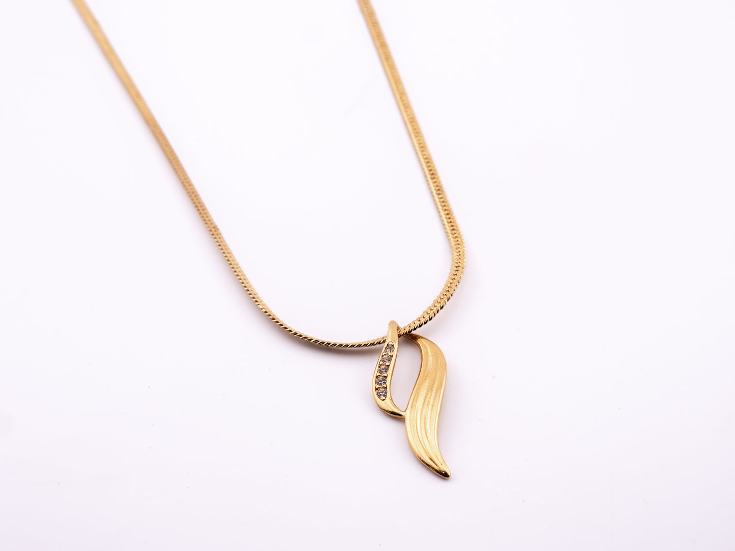 Gold Tone Flame Slide Pendant Necklace