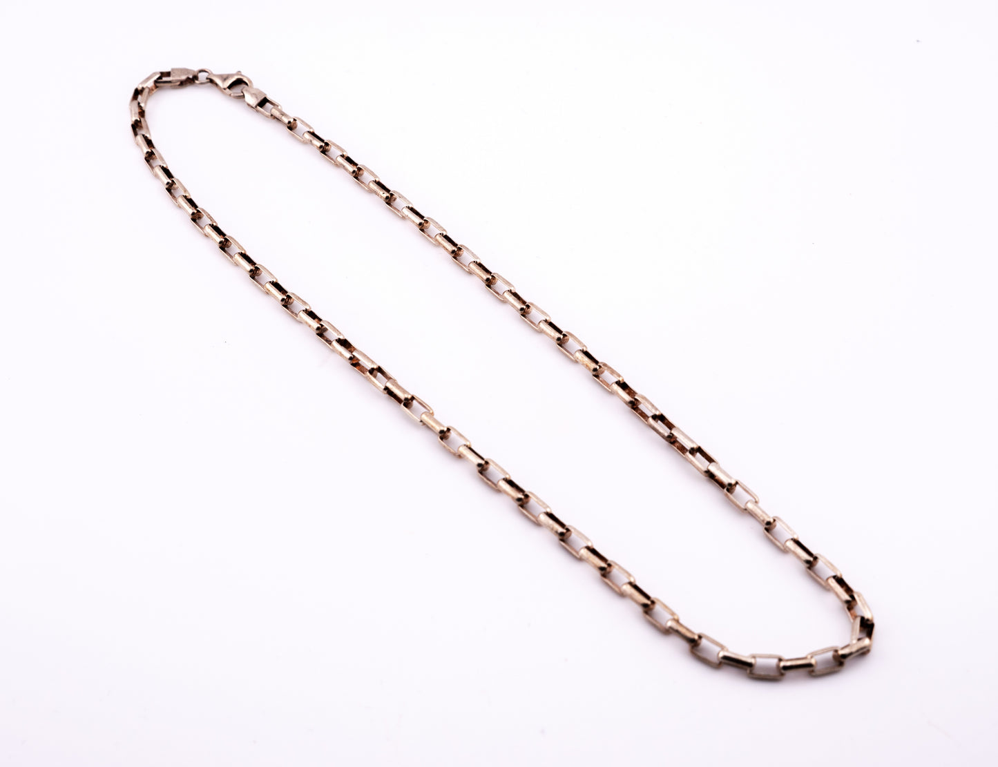 Italian Sterling Silver Elongated Link Chain Necklace