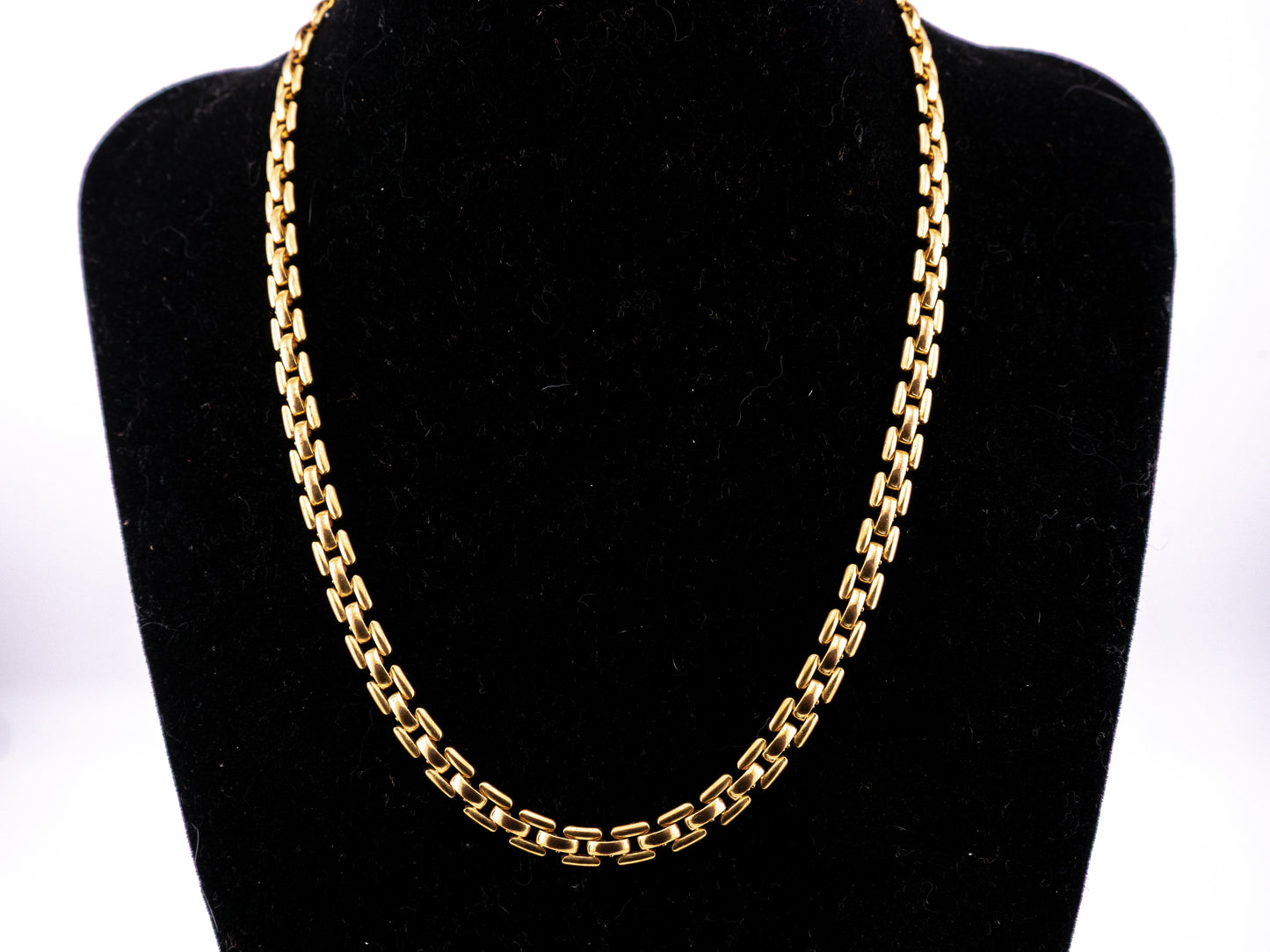 Gold Tone Panther Link Chain Necklace