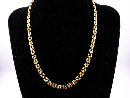 Gold Tone Panther Link Chain Necklace