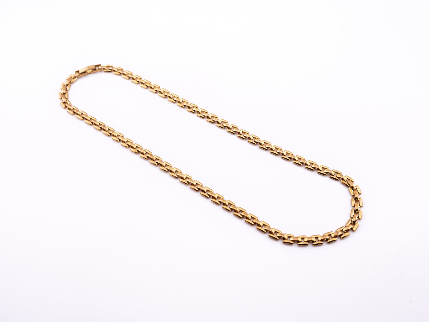 Gold Tone Panther Link Chain Necklace